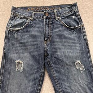 Y2K baggy Arizona Jean Men's Distressed Blue Denim Relaxed Fit